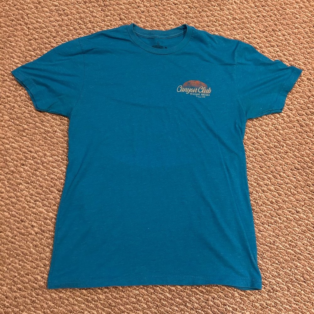 Dive Bar Shirt Club T-Shirt - Aqua/Blue Men's Large - Canyon Club - Williams, AZ